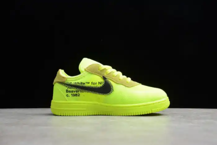 Rep AIR FORCE 1 TD X OFF WHITE VOLT HYPER JADE CONE TODDLER BV0853-700