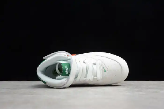 KIDS NIKE AIR FORCE 1 MID 07 WHITE GREEN ORANGE 314193-100