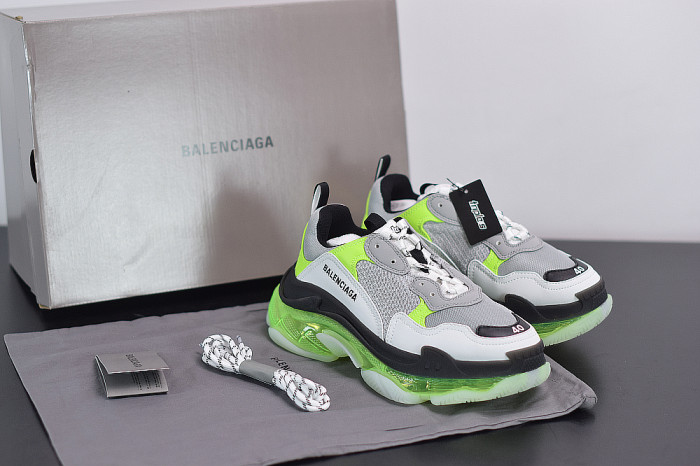 BLCG SNEAKER TRIPLE.S.GOMMA GREY WHITE GREEN 541624 W2FR1 8297