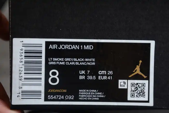 Rep AIR Jordan 1 Mid Light Smoke Grey 554724-092