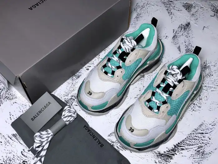 Rep Onekick Balencaiga Triple S White Grey Turquoise (W) 524039 W09OH 3005