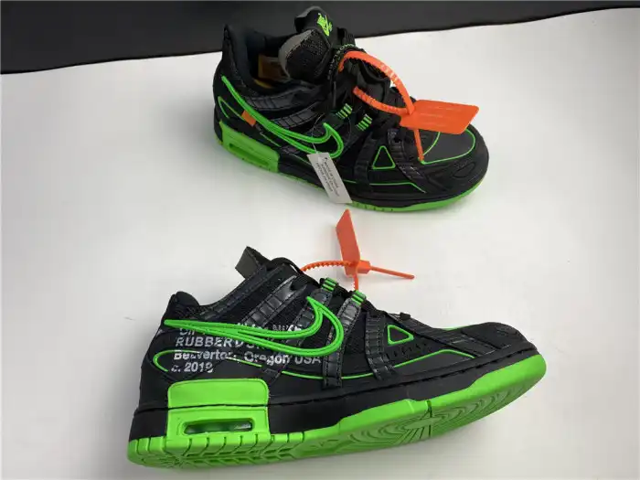 Rep OFF WHITE NIKE AIR RUBBER DUNK GREEN STRIKE