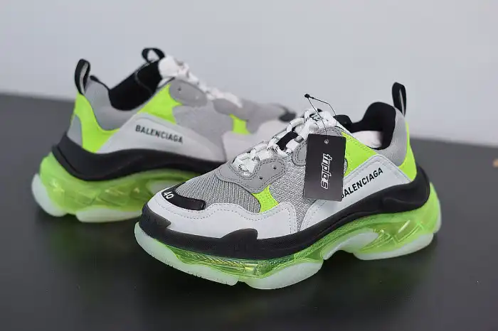 BLCG SNEAKER TRIPLE.S.GOMMA GREY WHITE GREEN 541624 W2FR1 8297