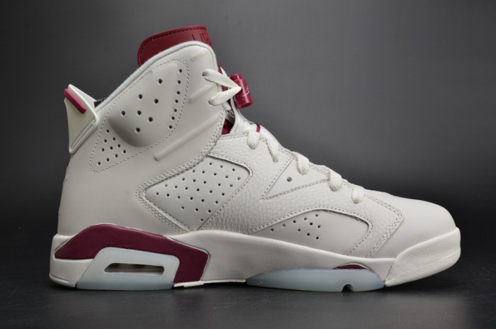 Air Jordan 6 Retro Maroon white 384664-116