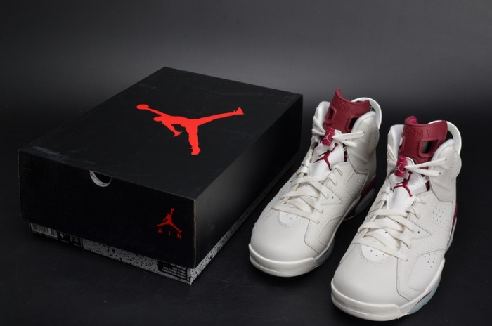 Air Jordan 6 Retro Maroon white 384664-116