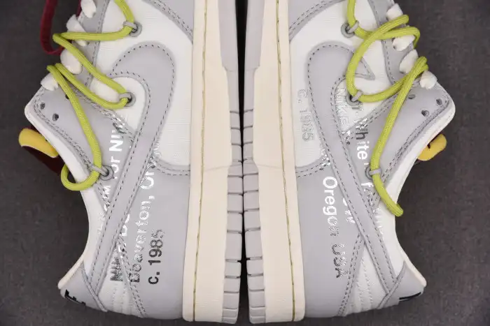 Cheap OFF-WHITE X NIKE DUNK LOW THE 50 WHITE GREY DM1602-106