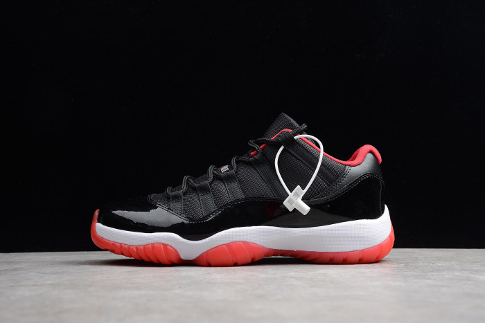 Air Jordan 11 Retro Low "Bred" Black  Red mens 528895-012