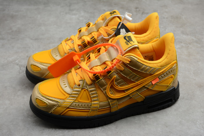 OFF WHITE NIKE AIR RUBBER DUNK "UNIVERSITY GOLD" CU6015-700