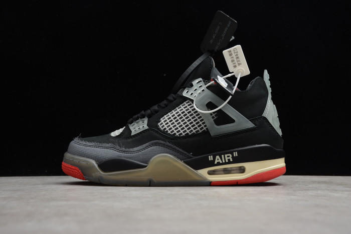 Off White x Air Jordan 4 Retro Bred CV9388-001