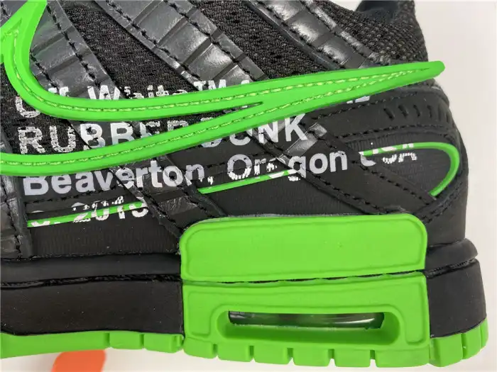 Rep OFF WHITE NIKE AIR RUBBER DUNK GREEN STRIKE