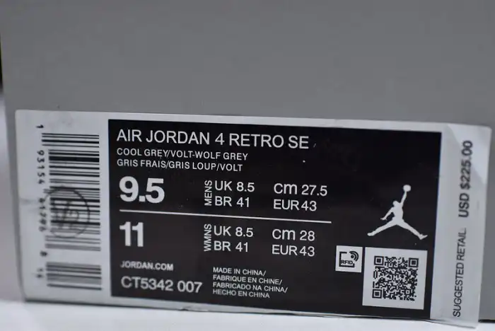 Cheap Air Jordan 4 SE Neon CT5342-007