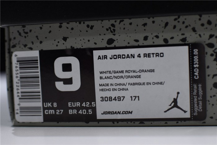 Air Jordan 4 White Bright Crimson-Royal Blue 308497-171