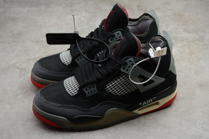 Off White x Air Jordan 4 Retro Bred CV9388-001