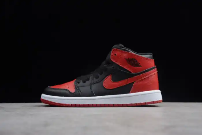 Rep KIDS AIR JORDAN 1 RETRO HIGH OG BANNED BRED BLACK RED 555088 001