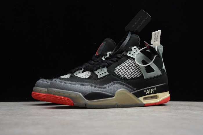 Off White x Air Jordan 4 Retro Bred CV9388-001