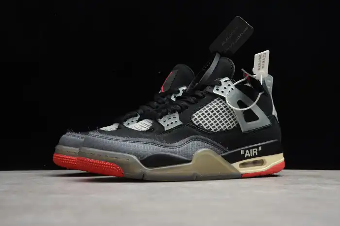 Off White x Air Jordan 4 Retro Bred CV9388-001