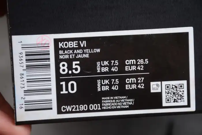 Rep Nike Kobe 6 Protro Del Sol CW2190-001