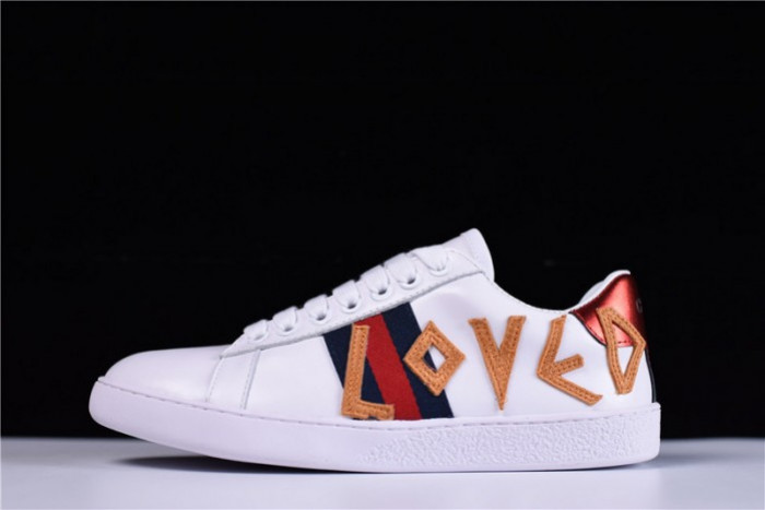 Onekick GUCC ACE EMBROIDERED LOW-TOP SNEAKER WITH LOVED 497090 DOPE0 9095