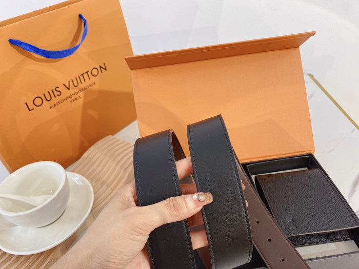 Onekick LV Wallet & Belt Set (3.8 CM)