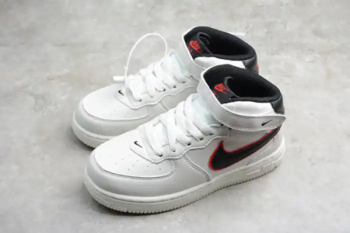 Rep KIDS NIKE AIR FORCE 1 MID 07 WHITE BLACK RED 314197-101