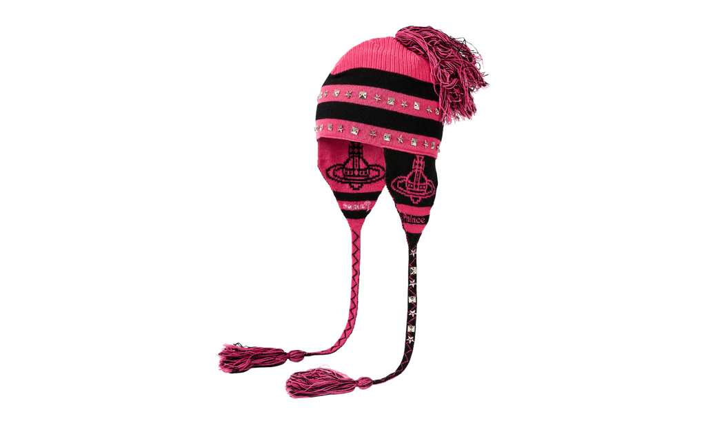 Palace Earflap Beanie "Vivienne Westwood - Pink Black"