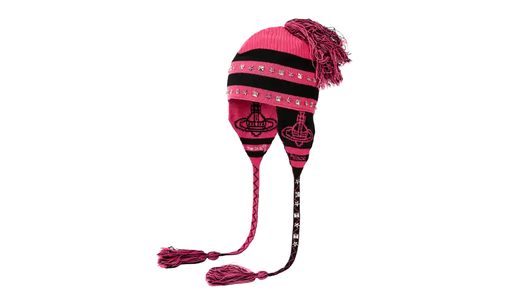 Palace Earflap Beanie "Vivienne Westwood - Pink Black"