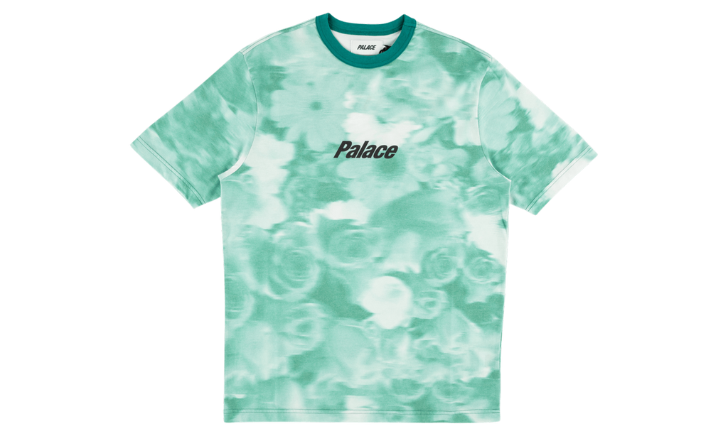 Affordable Palace Blurry Flower Ringer T-Shirt