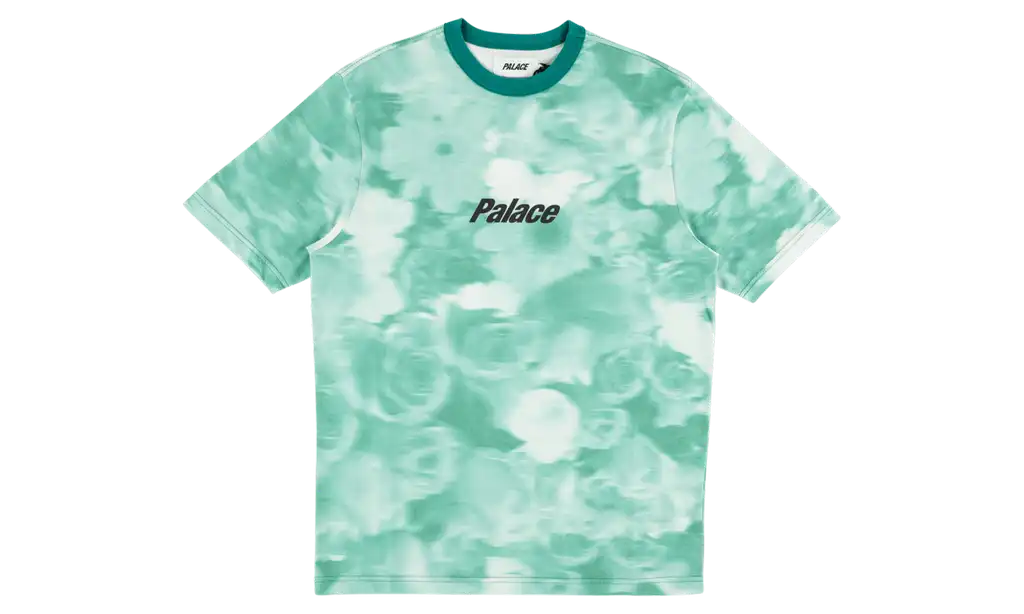 Affordable Palace Blurry Flower Ringer T-Shirt