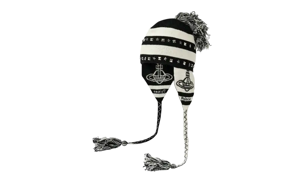 Palace Earflap Beanie "Vivienne Westwood - Black White"