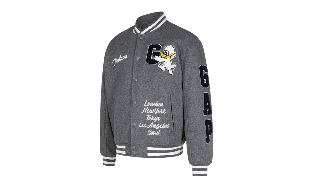 Palace Varsity Jacket "Palace X Gap - Grey"