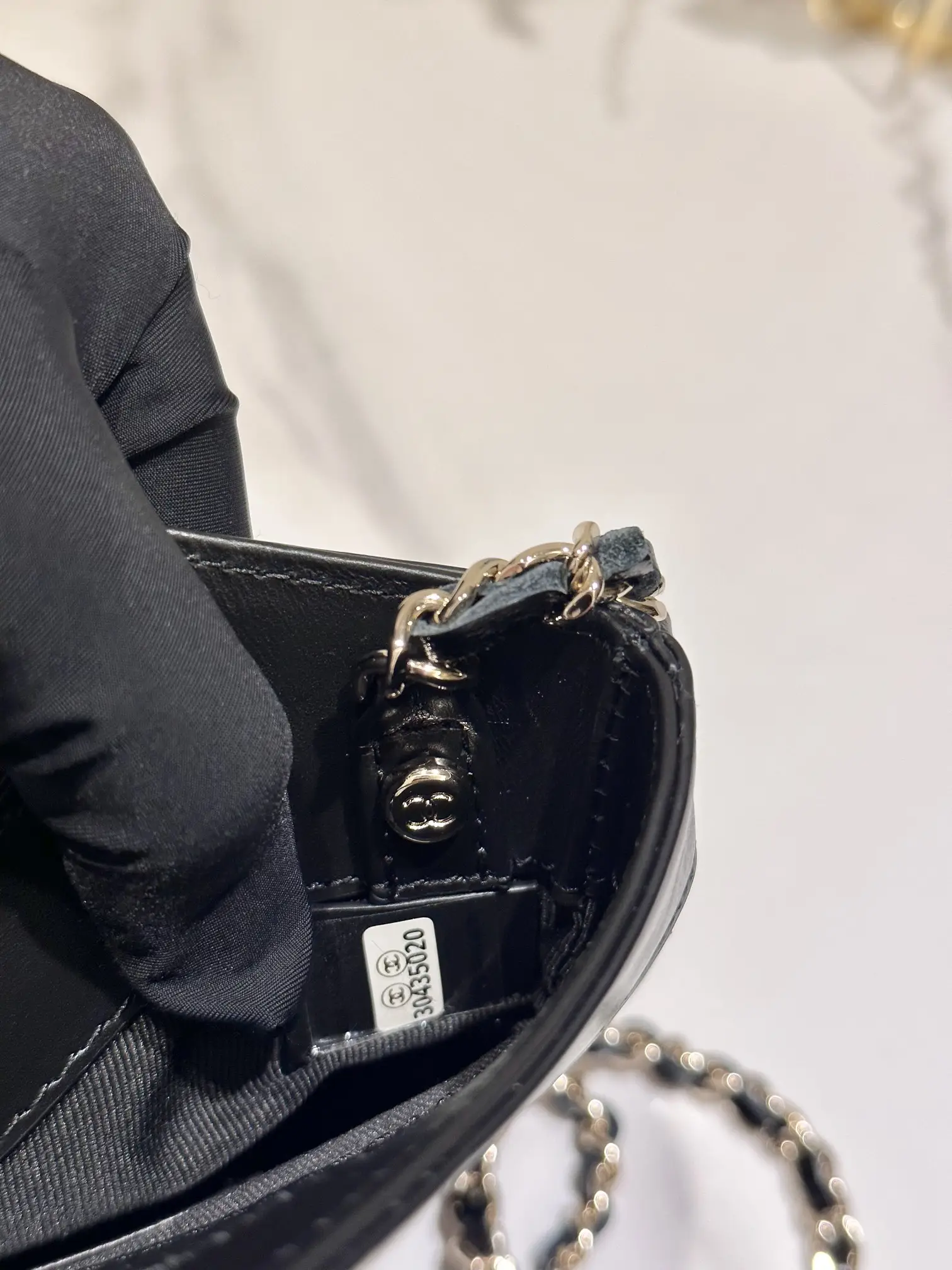 Cheap Black Shiny Crumpled Calfskin Quilted Nano 31 Shopping Bag