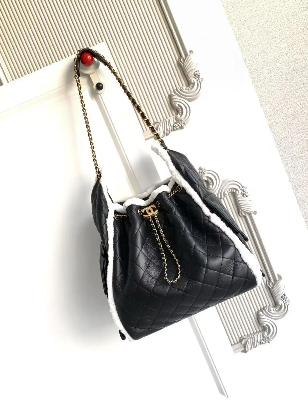 Chanel 25 Large Wool Hobo Bag AS5311 Black