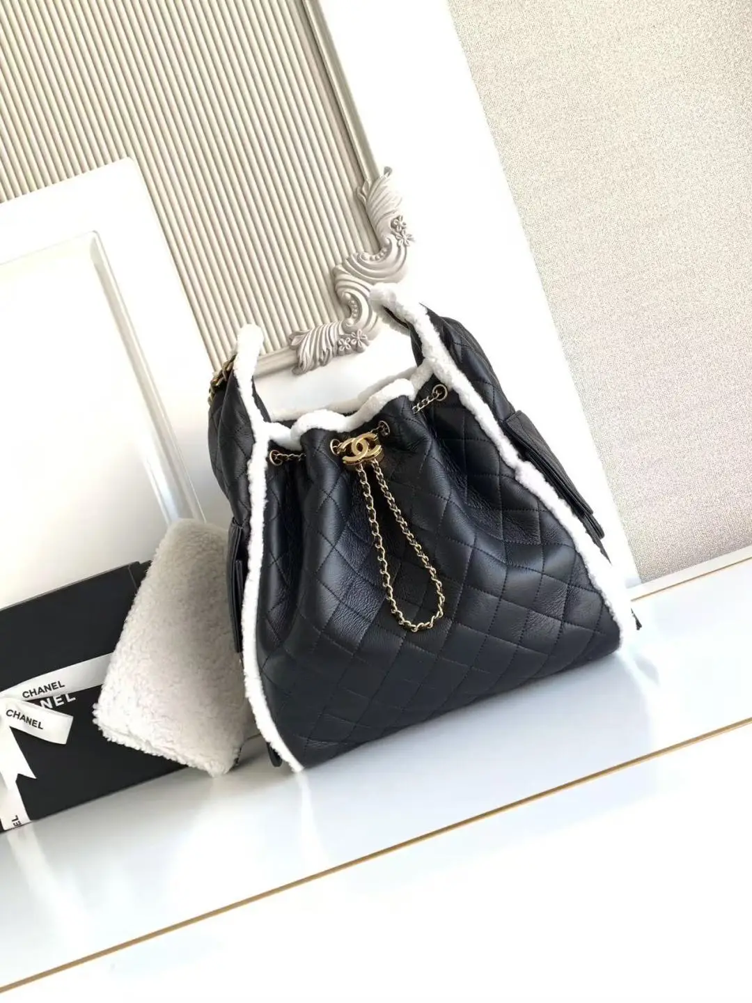 Chanel 25 Large Wool Hobo Bag AS5311 Black