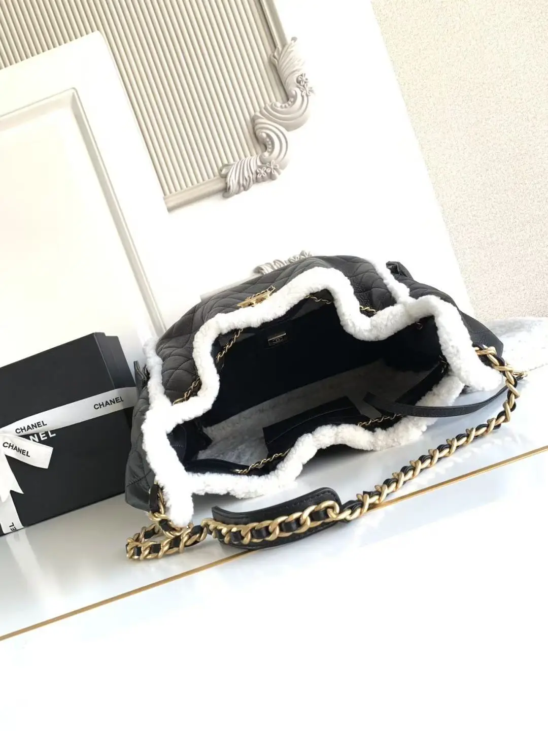 Chanel 25 Large Wool Hobo Bag AS5311 Black