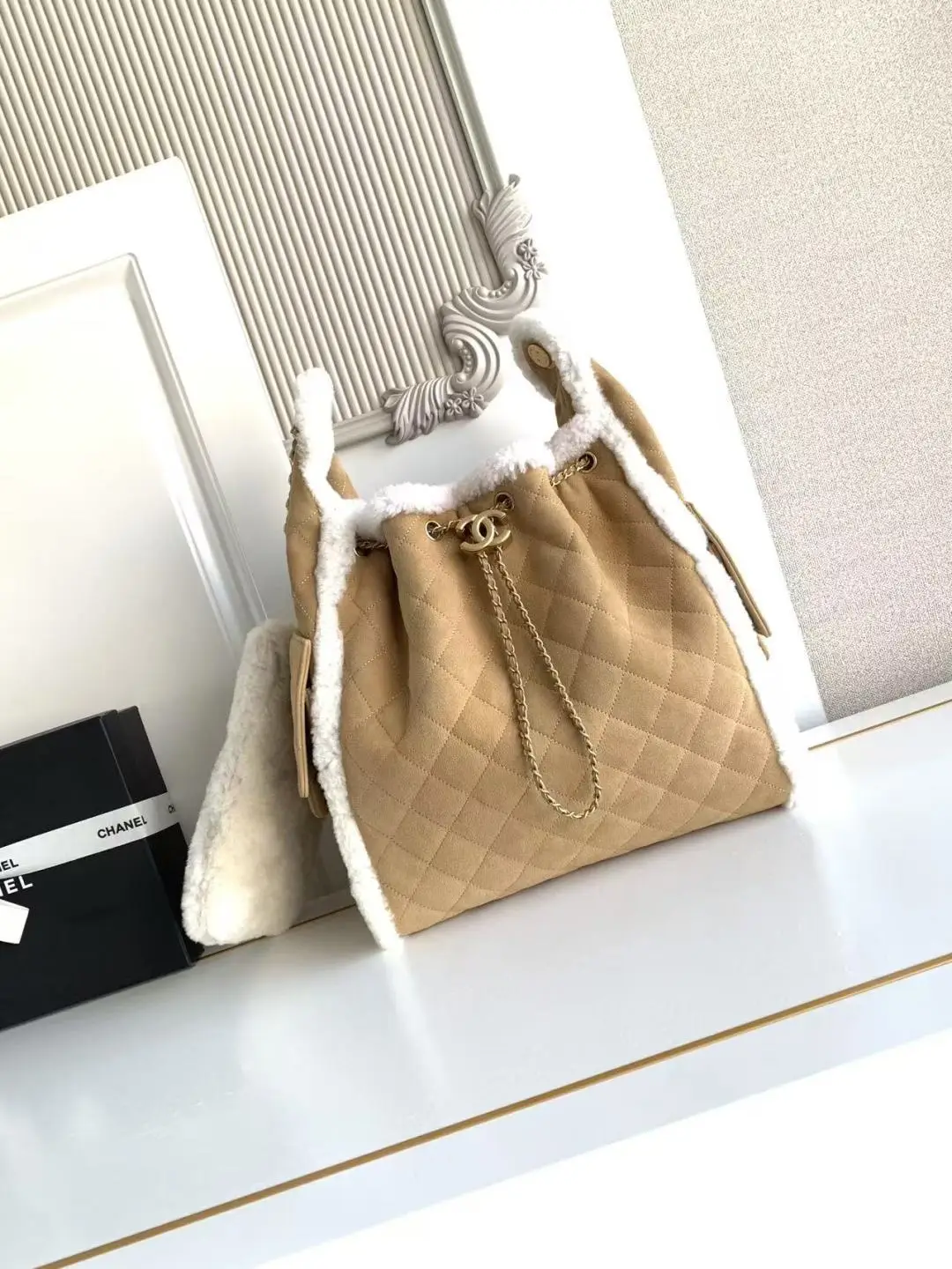 Chanel 25 Large Wool Hobo Bag AS5311 Brown