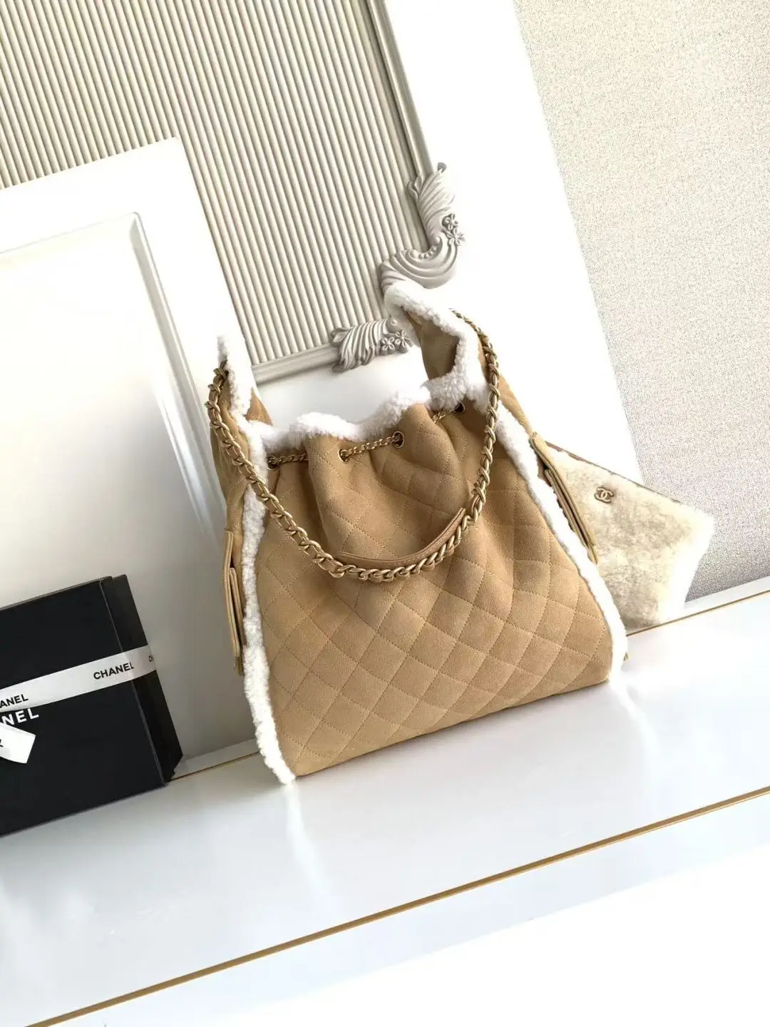 Chanel 25 Large Wool Hobo Bag AS5311 Brown