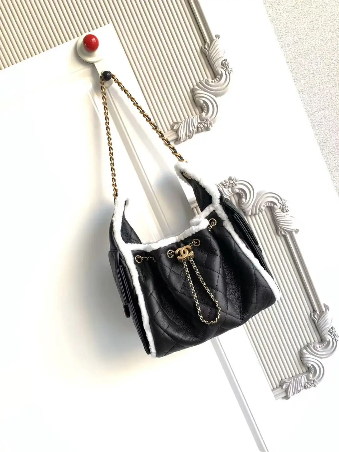 Chanel 25 Small Wool Hobo Bag AS5293 Black