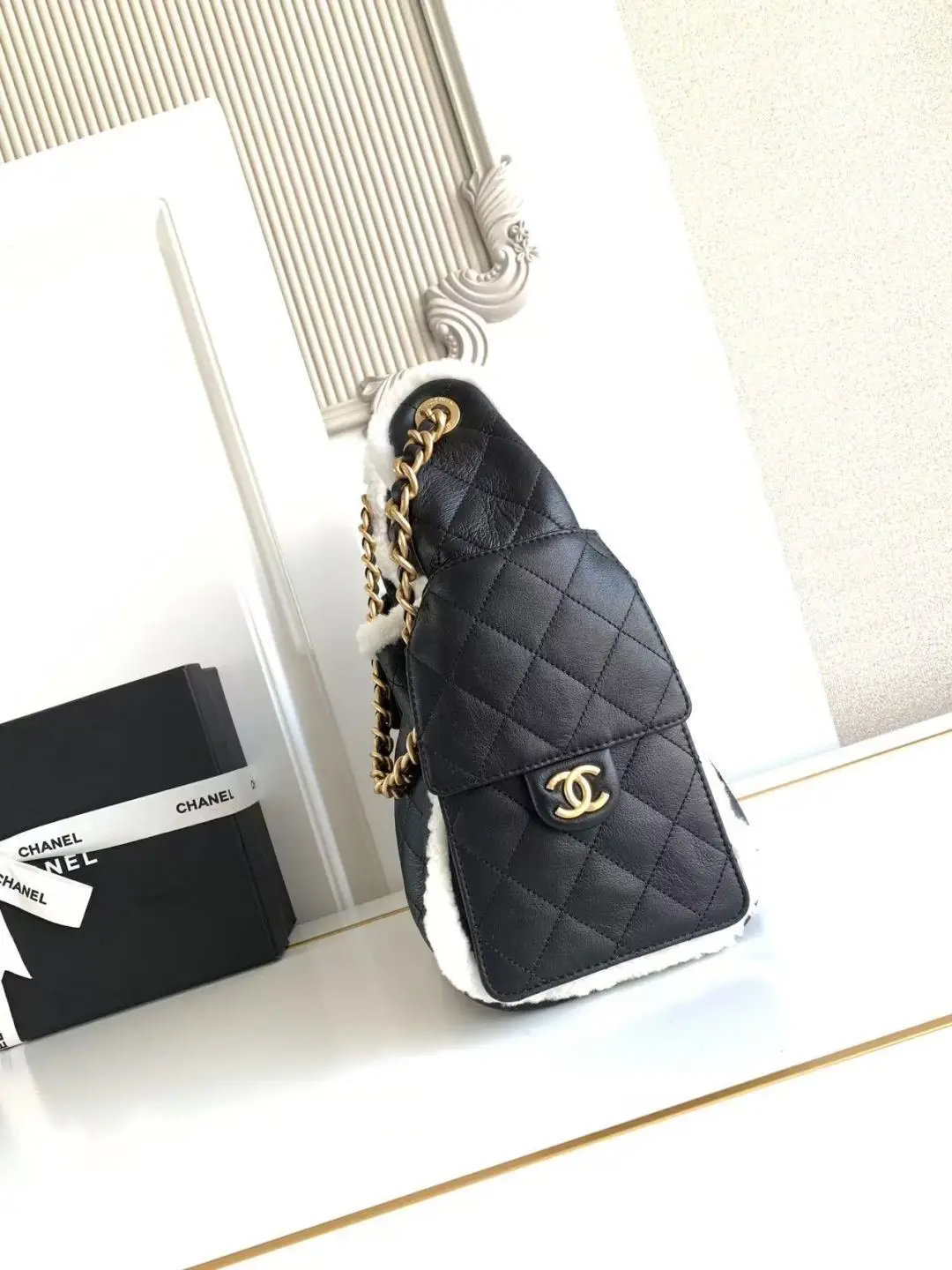 Chanel 25 Small Wool Hobo Bag AS5293 Black