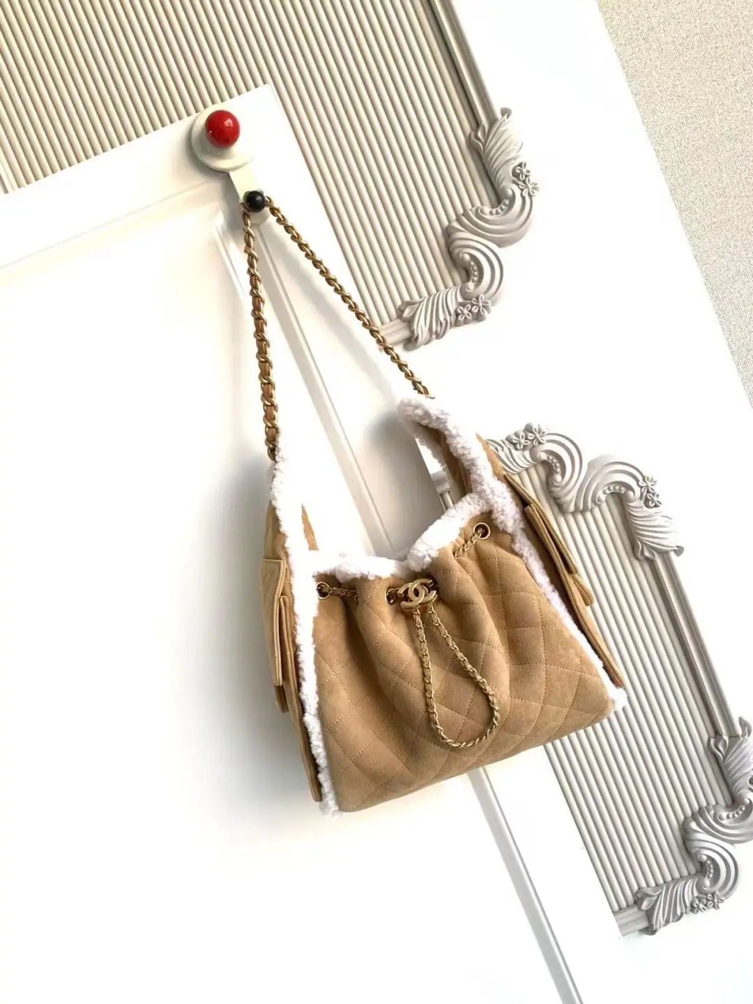 Chanel 25 Small Wool Hobo Bag AS5293 Brown