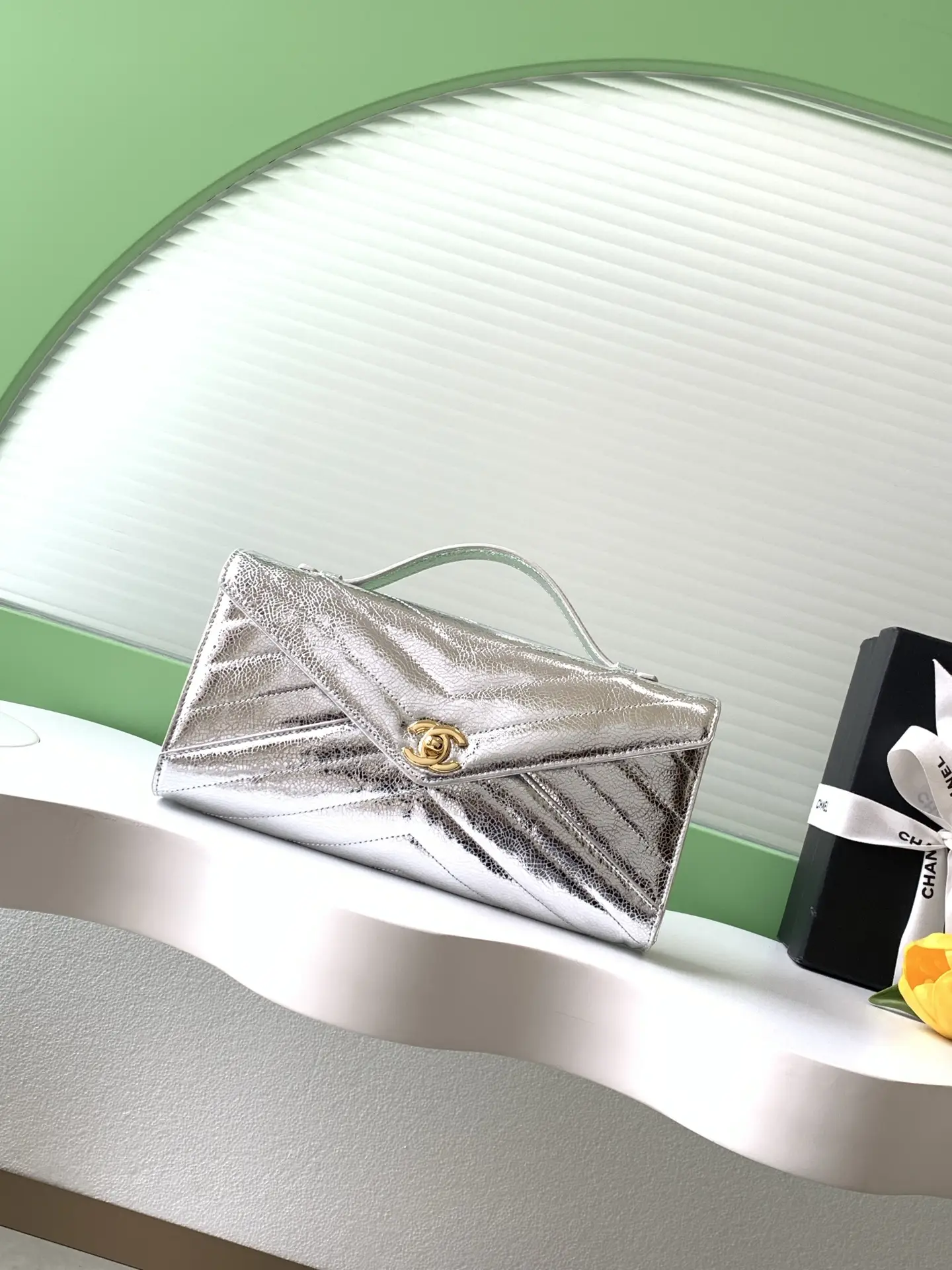 Chanel 26X Envelope Bag AS6044 Silver