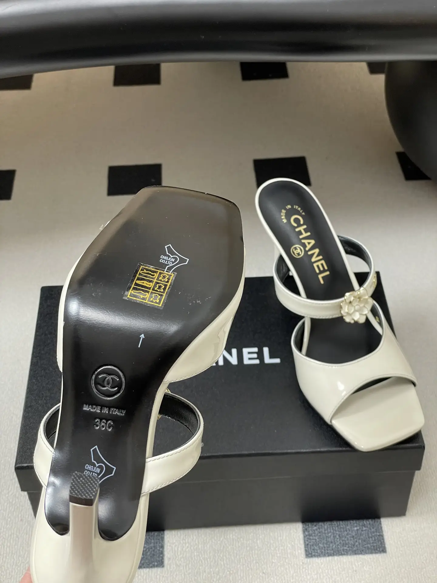 Chanel Camellia Strappy High-Heeled Sandals White