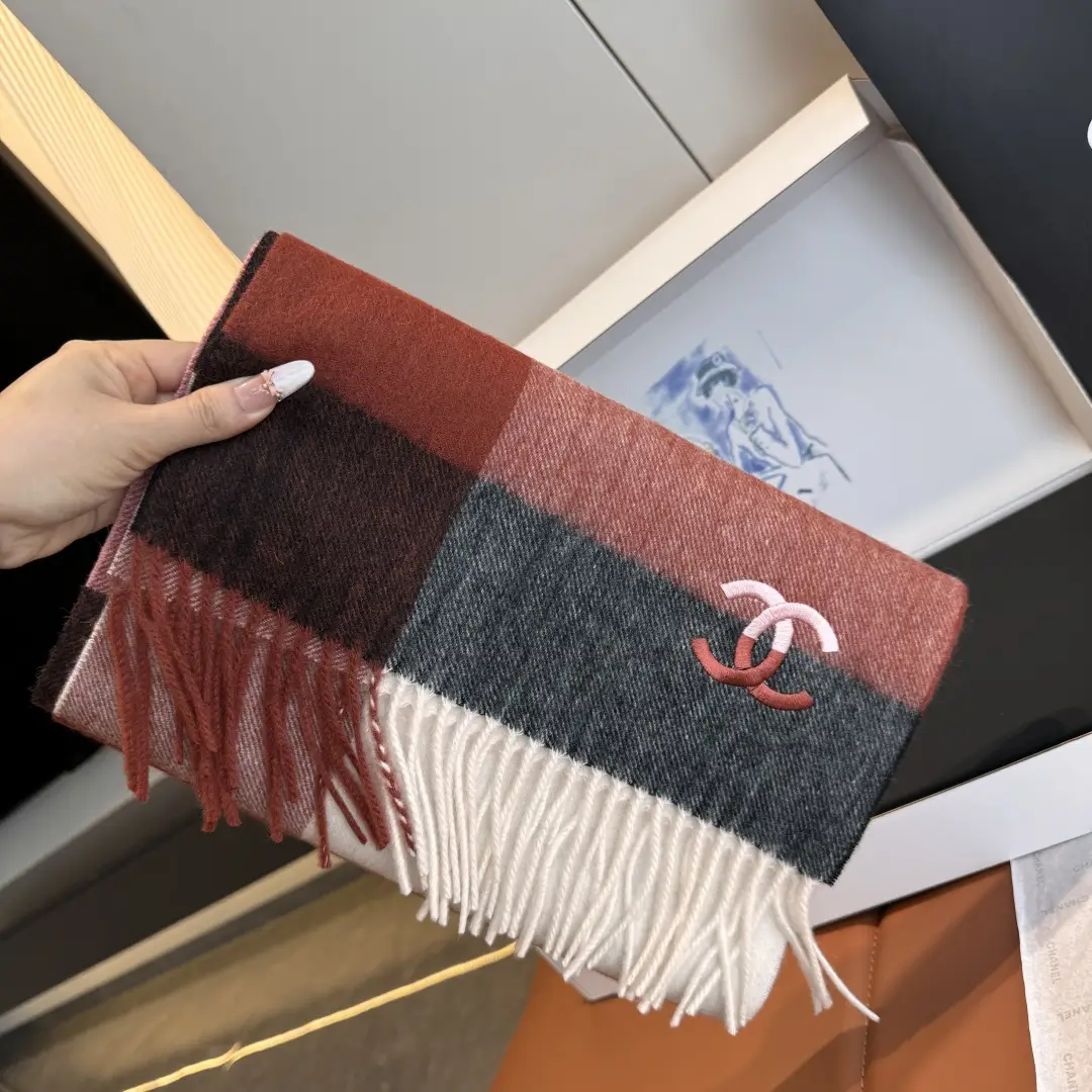 Chanel Cashmere Scarf Red