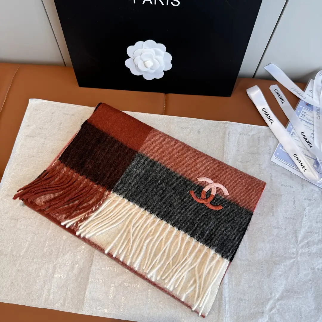Chanel Cashmere Scarf Red