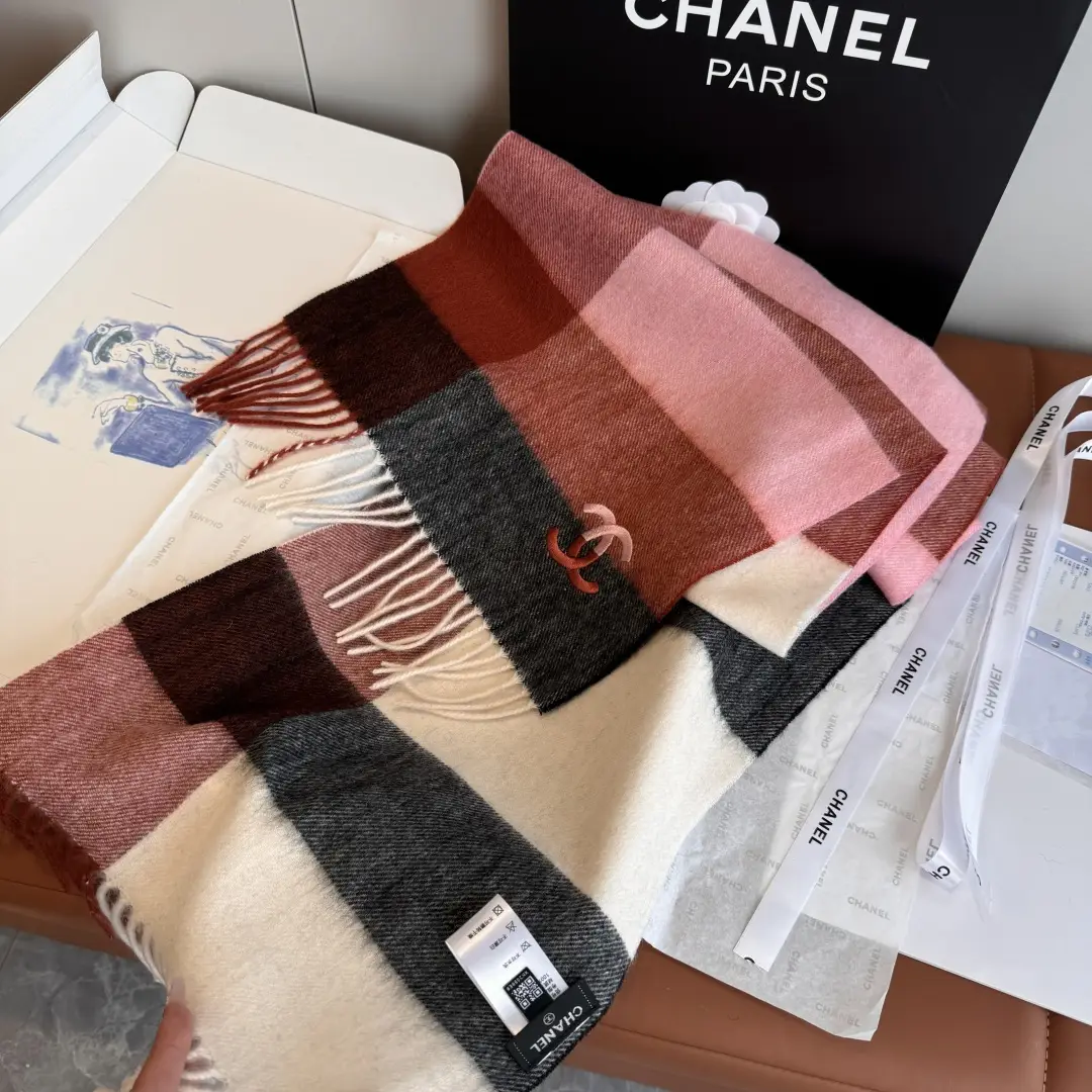 Chanel Cashmere Scarf Red