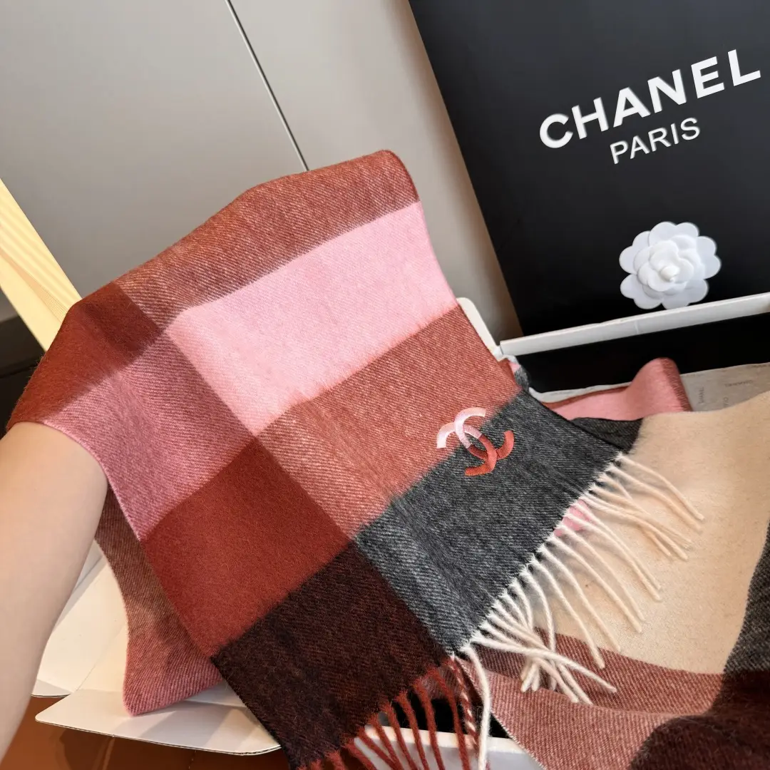 Chanel Cashmere Scarf Red