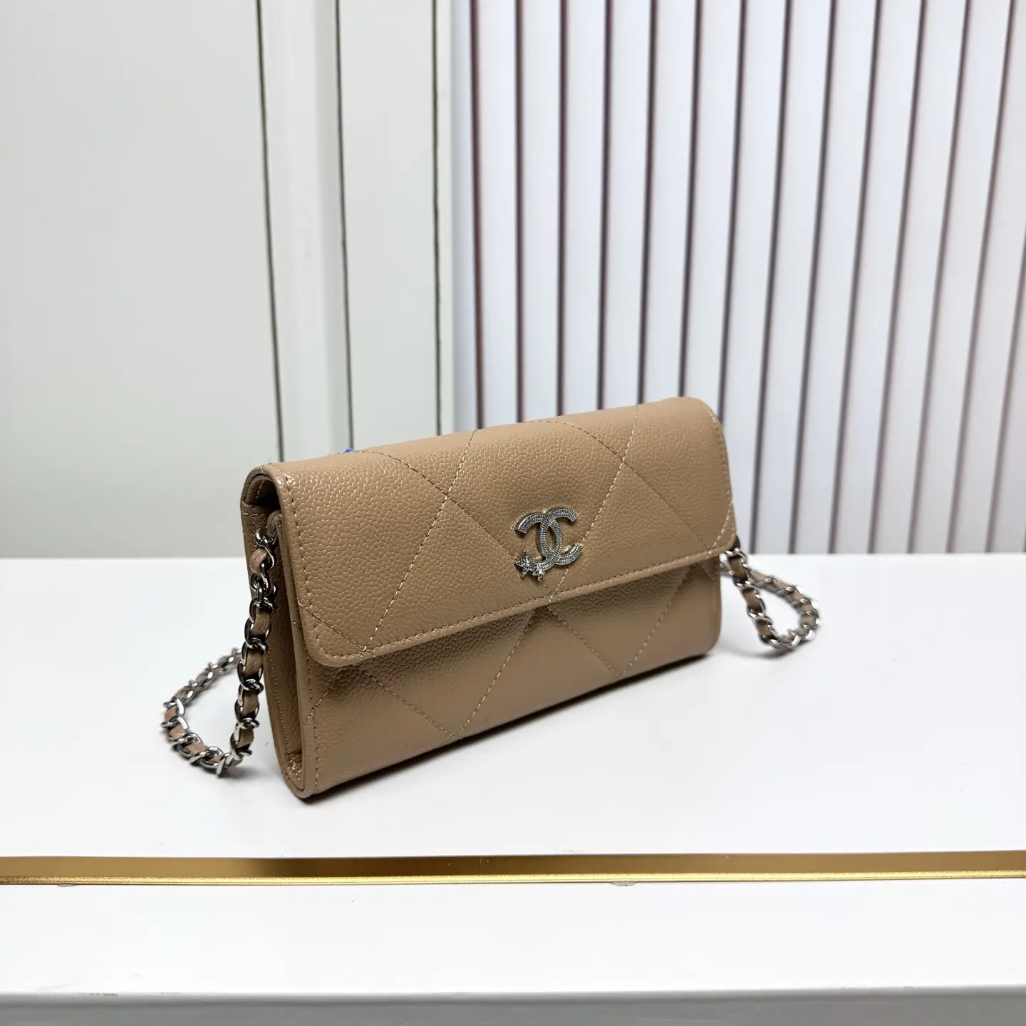 Chanel Chain Crossbody Bag Beige
