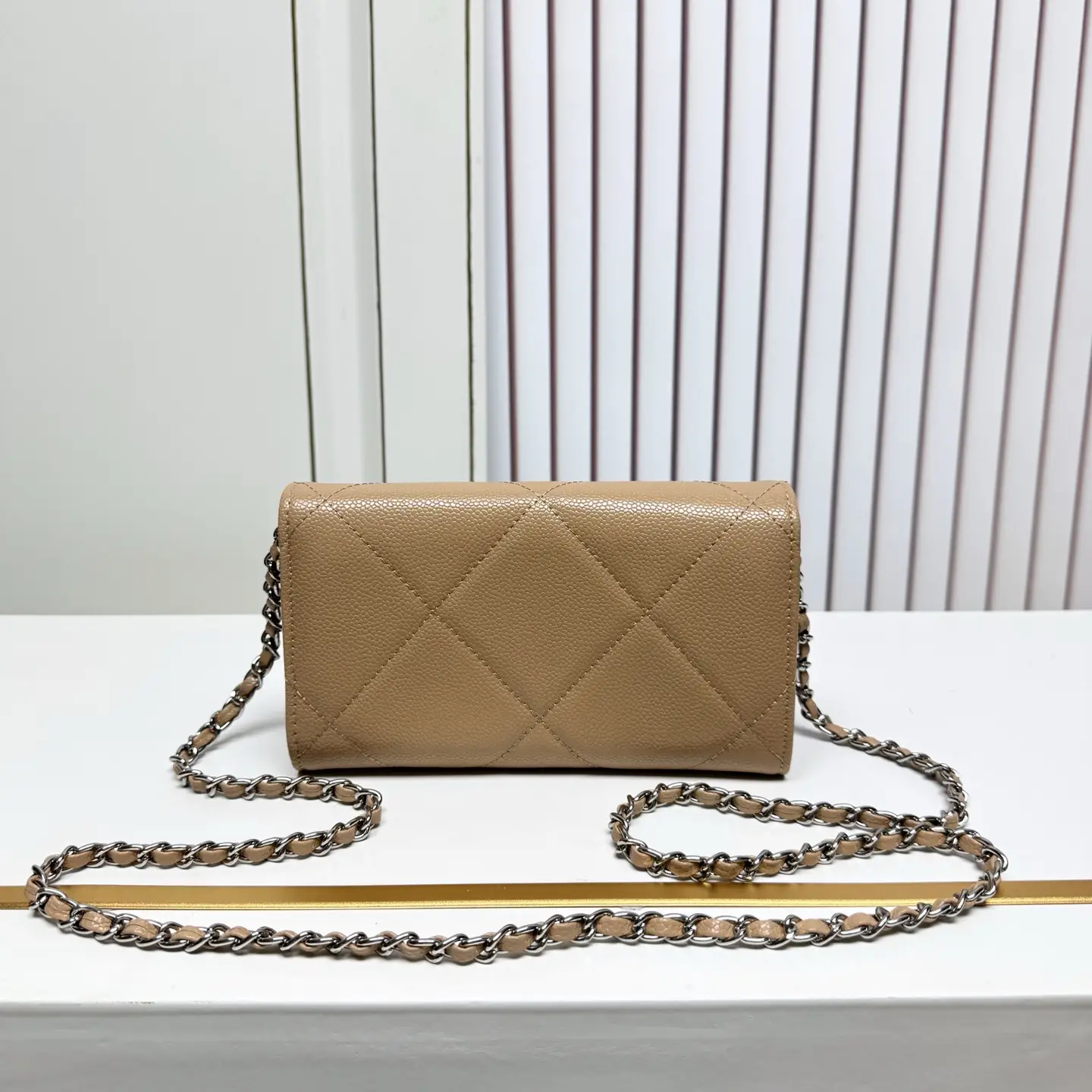 Chanel Chain Crossbody Bag Beige