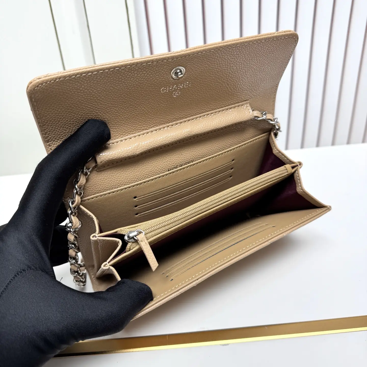 Chanel Chain Crossbody Bag Beige