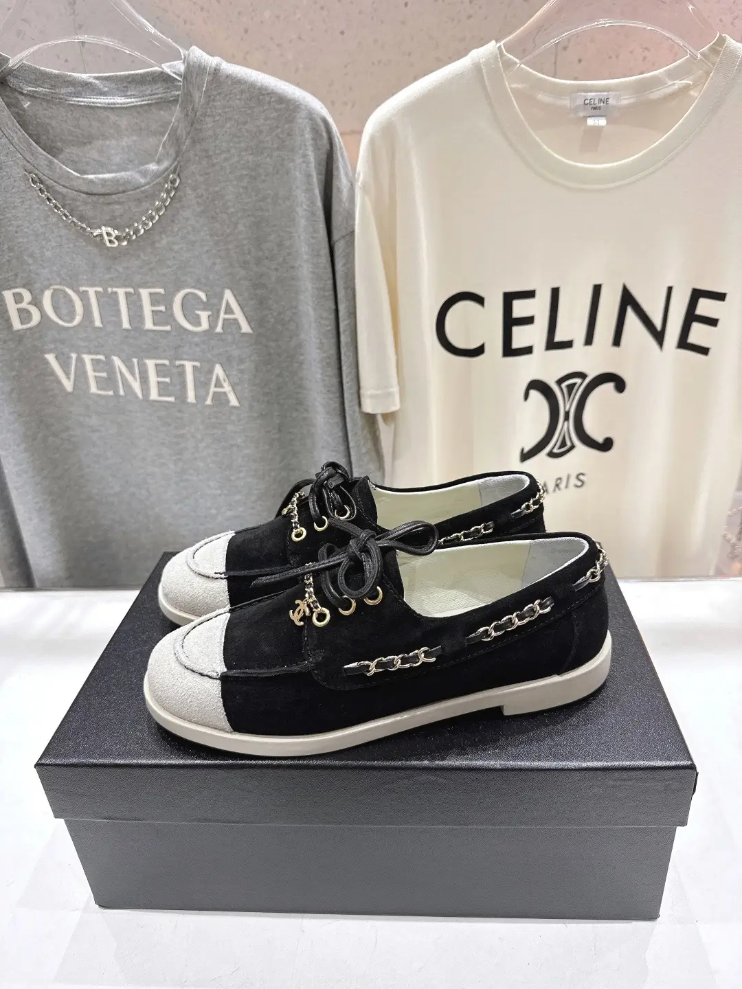 Chanel Chain Loafers Casual Shoes Black