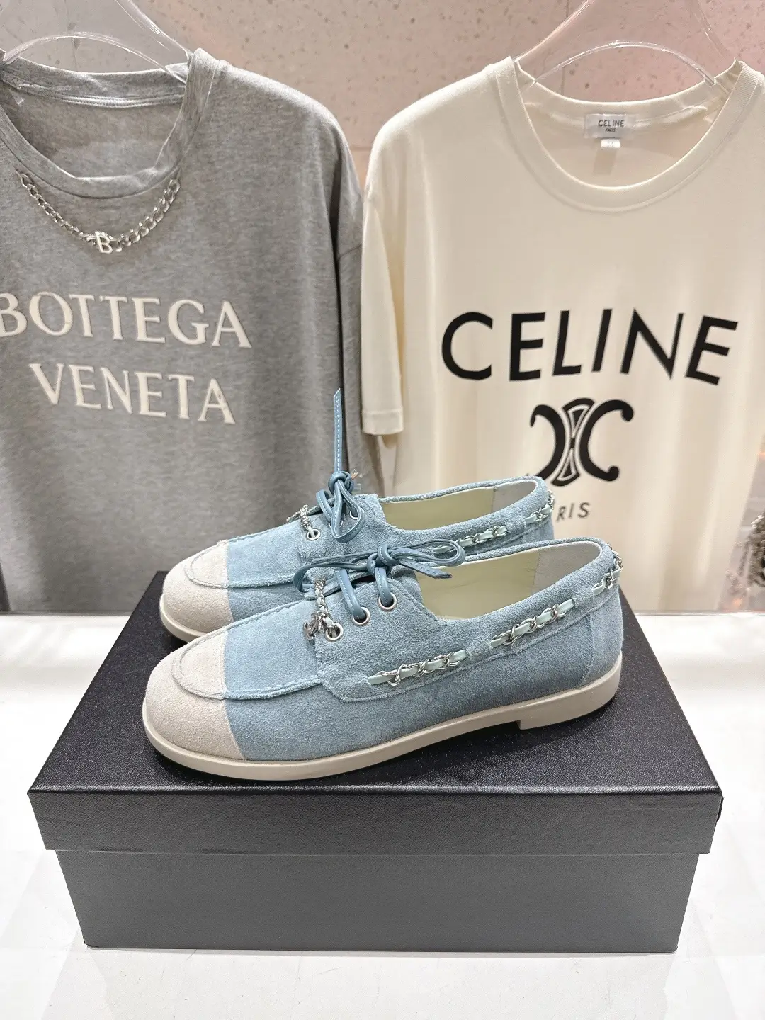 Chanel Chain Loafers Casual Shoes Blue